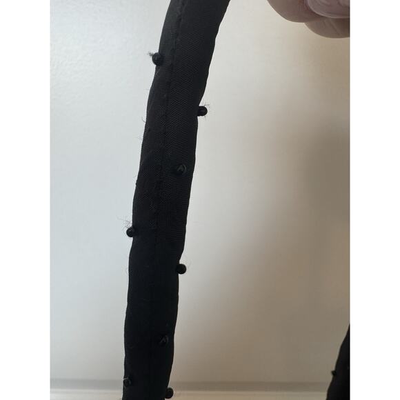 Y2K Boho Beaded Ruffle Purse Brown Black Tulle Boho Mini Bag VTG Indie Sleaze - Picture 4 of 6